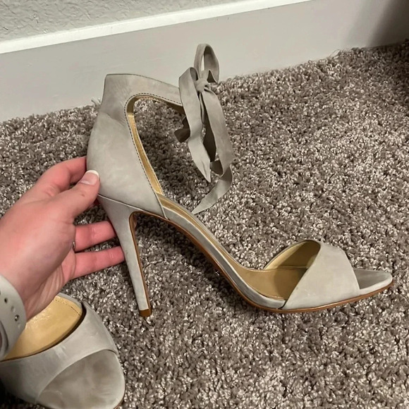 schutz taupe lace up ankle tie point heels - Picture 7 of 12